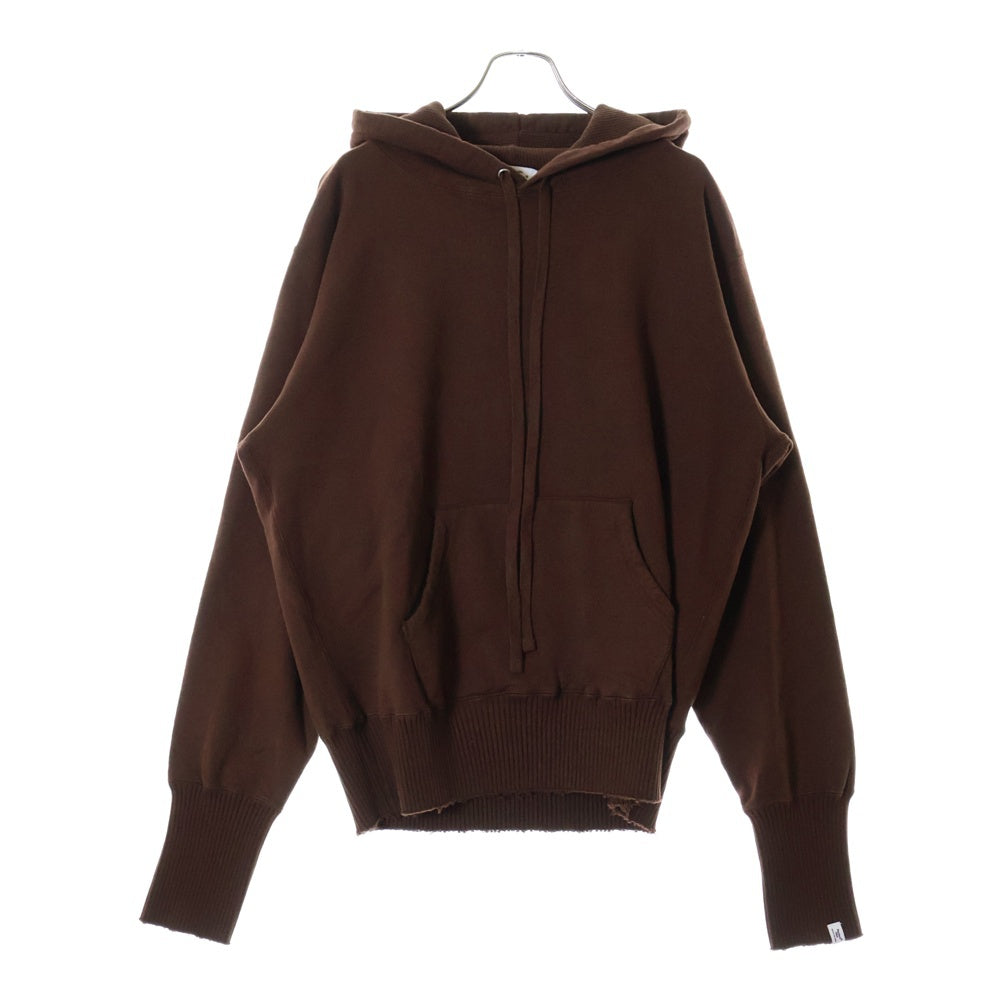 Perfect Ribs(パーフェクトリブス) 23AW BASIC HOODIE リブニット切替 サーマルライニングフード ベーシック プルオーバーパーカー フーディ ブラウン