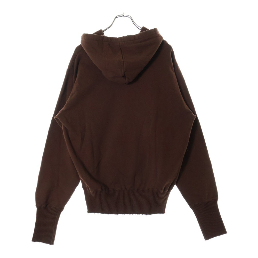 Perfect Ribs(パーフェクトリブス) 23AW BASIC HOODIE リブニット切替 サーマルライニングフード ベーシック プルオーバーパーカー フーディ ブラウン