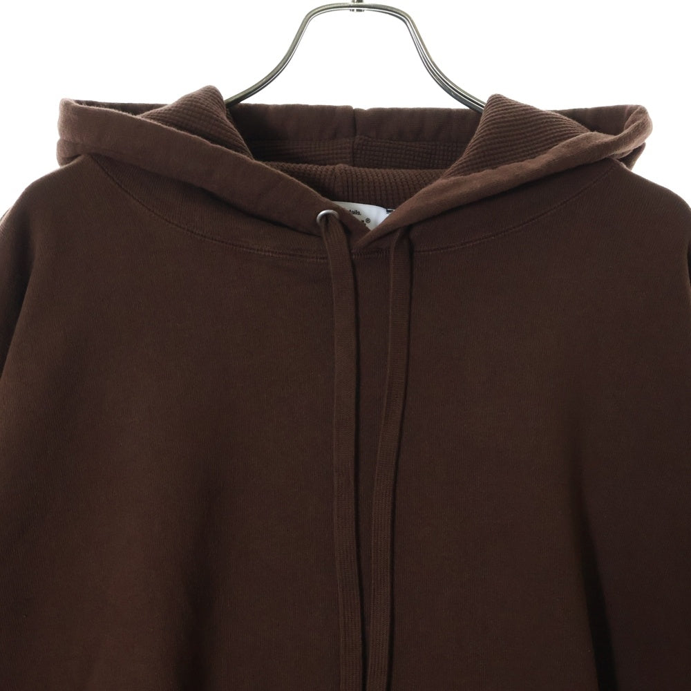 Perfect Ribs(パーフェクトリブス) 23AW BASIC HOODIE リブニット切替 サーマルライニングフード ベーシック プルオーバーパーカー フーディ ブラウン