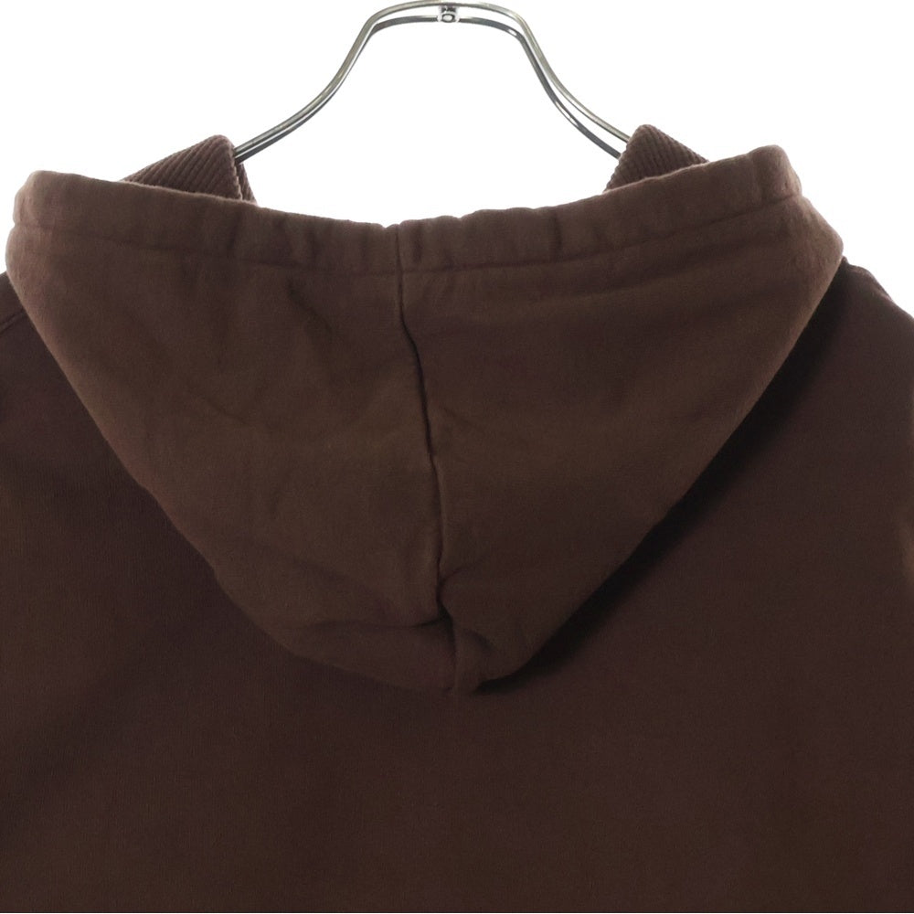 Perfect Ribs(パーフェクトリブス) 23AW BASIC HOODIE リブニット切替 サーマルライニングフード ベーシック プルオーバーパーカー フーディ ブラウン