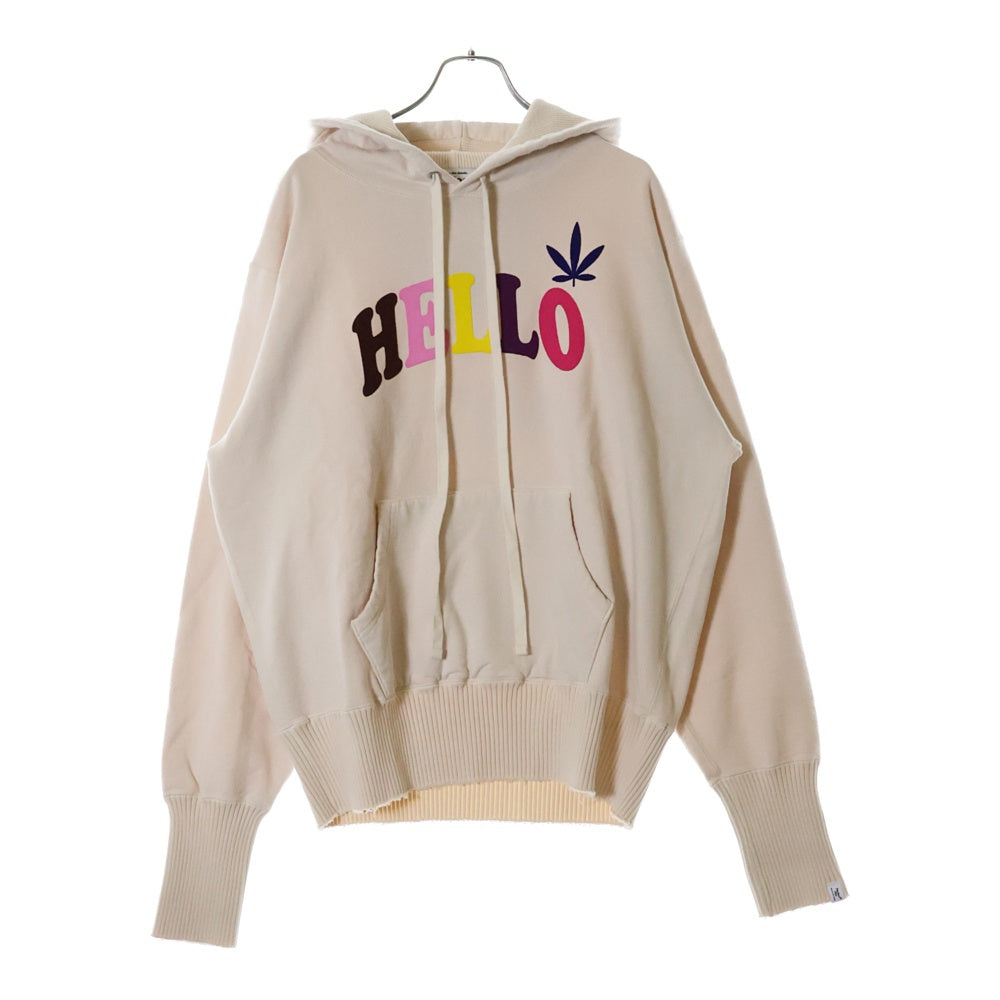 Perfect Ribs(パーフェクトリブス) 23AW BASIC HOODIE フェルトパッチ リブニット切替 サーマルライニングフード ベーシック プルオーバーパーカー フーディ ベージュ