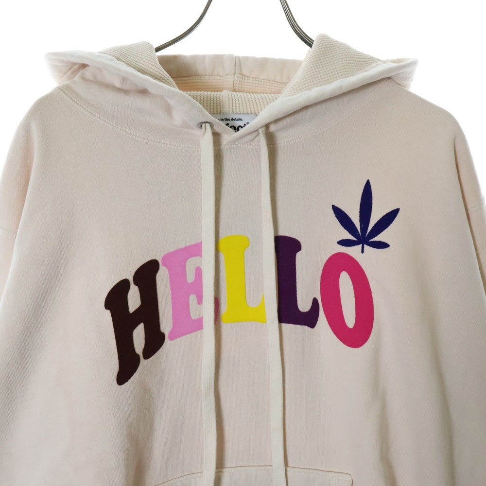 Perfect Ribs(パーフェクトリブス) 23AW BASIC HOODIE フェルトパッチ リブニット切替 サーマルライニングフード ベーシック プルオーバーパーカー フーディ ベージュ