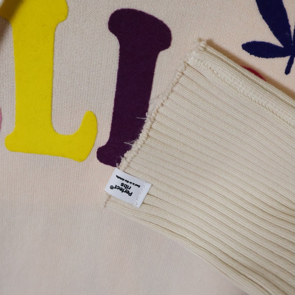 Perfect Ribs(パーフェクトリブス) 23AW BASIC HOODIE フェルトパッチ リブニット切替 サーマルライニングフード ベーシック プルオーバーパーカー フーディ ベージュ