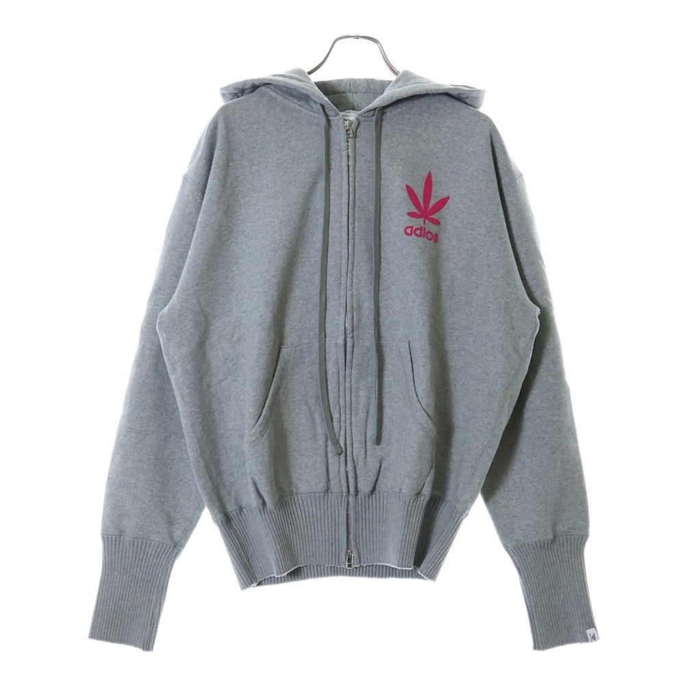 Perfect Ribs(パーフェクトリブス) 23AW BASIC ZIP HOODIE フェルトパッチ ベーシック ジップアップパーカー フーディ 裏起毛 グレー