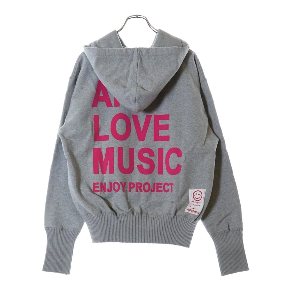 Perfect Ribs(パーフェクトリブス) 23AW BASIC ZIP HOODIE フェルトパッチ ベーシック ジップアップパーカー フーディ 裏起毛 グレー