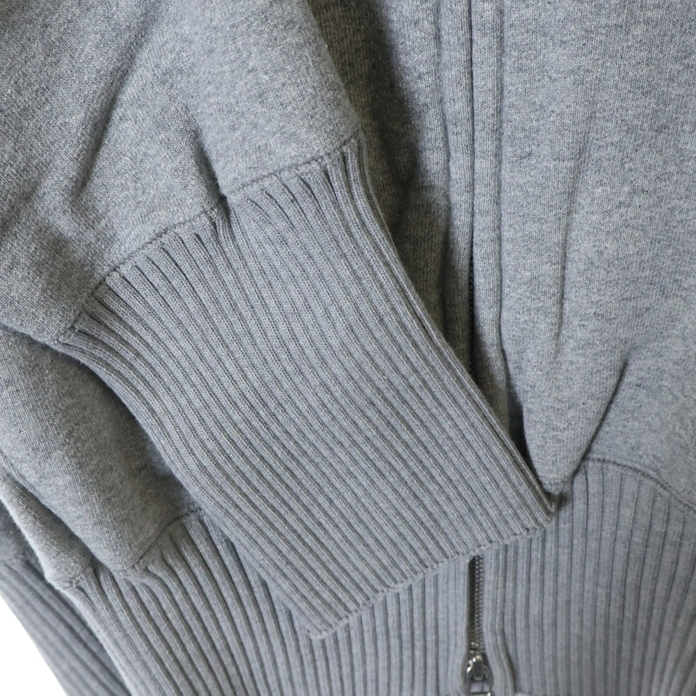 Perfect Ribs(パーフェクトリブス) 23AW BASIC ZIP HOODIE フェルトパッチ ベーシック ジップアップパーカー フーディ 裏起毛 グレー