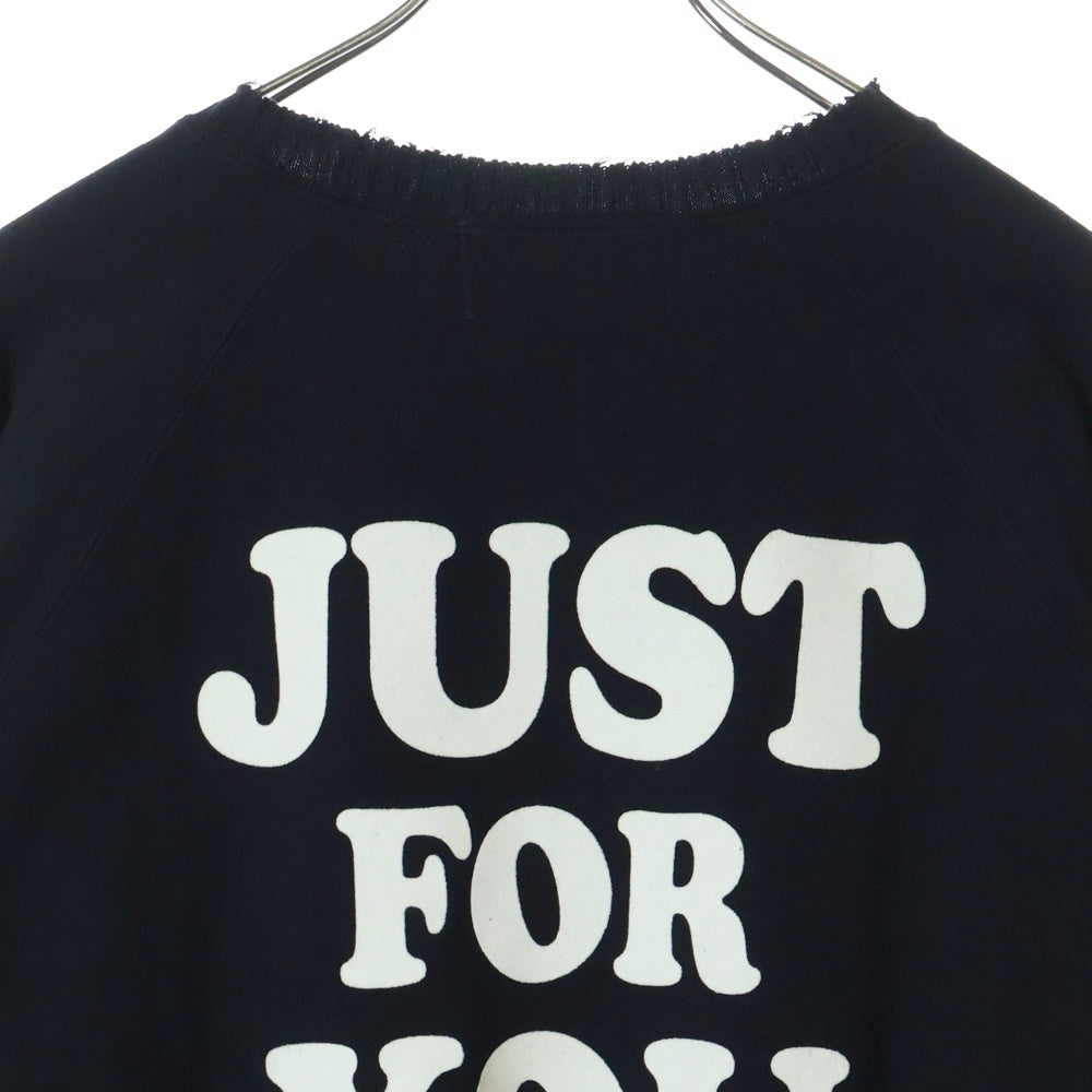Perfect Ribs(パーフェクトリブス) 23AW STRANGE SLEEVE CREW NECK SWEAT SHIRT フェルトパッチ リブニット切替 クルーネック スウェットトレーナー ブラック
