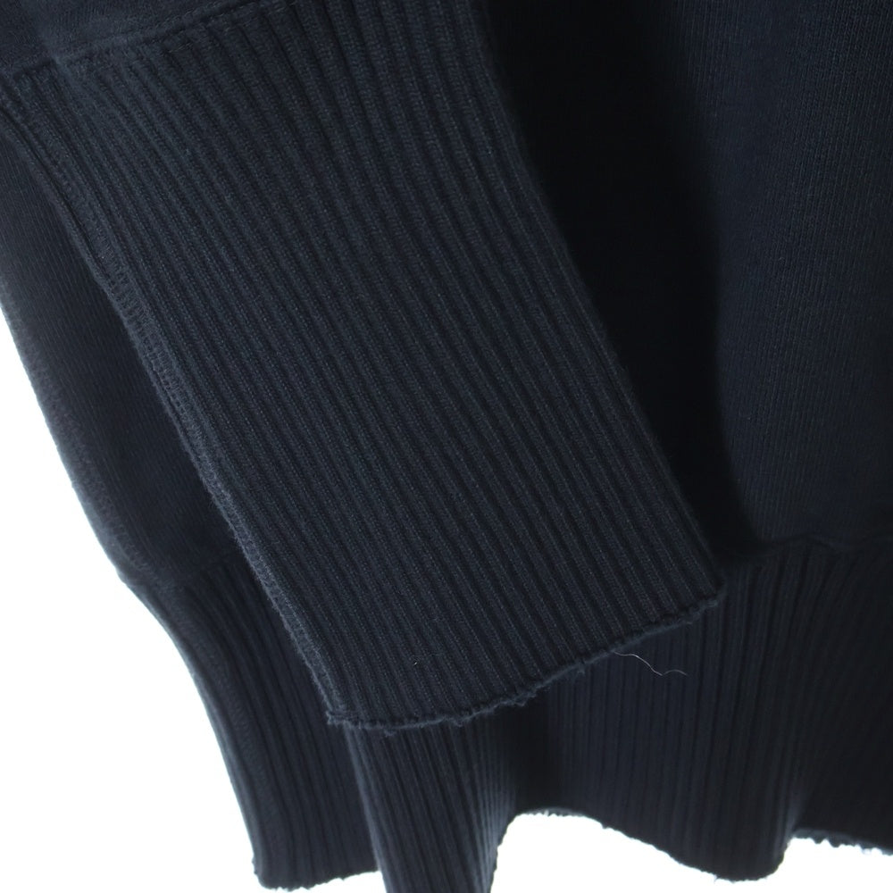 Perfect Ribs(パーフェクトリブス) 23AW STRANGE SLEEVE CREW NECK SWEAT SHIRT フェルトパッチ リブニット切替 クルーネック スウェットトレーナー ブラック