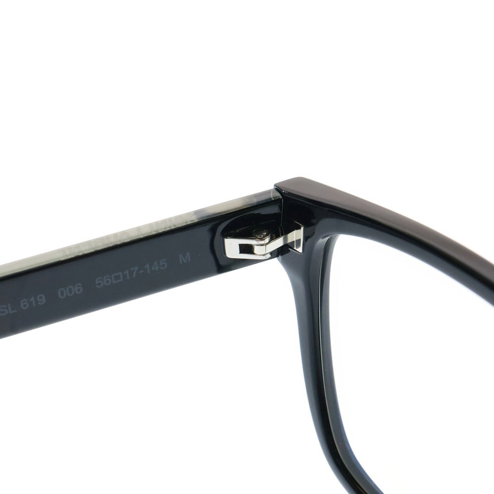 SAINT LAURENT PARIS(サンローランパリ) 23AW ウェリントン アセテートフレーム サイドロゴ サングラス メガネ アイウェア ブラック/シルバー SL619-006