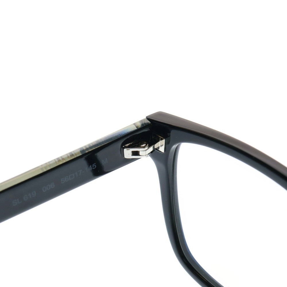 SAINT LAURENT PARIS(サンローランパリ) 23AW ウェリントン アセテートフレーム サイドロゴ サングラス メガネ アイウェア ブラック/シルバー SL619-006