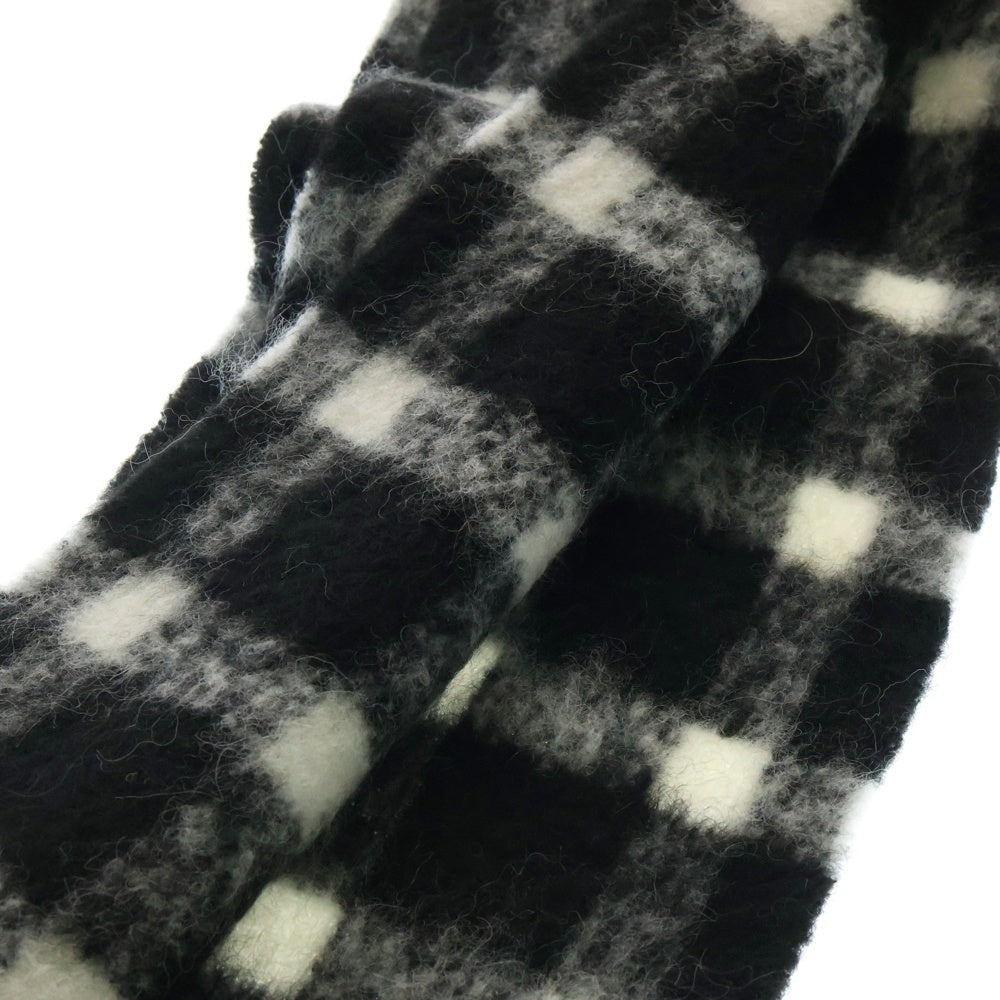 MARNI(マルニ) 23AW ロゴパッチ タータンチェック アルパカウール スカーフ マフラー ブラック/ホワイト CLZC0090Q0 UAW004 MTM2