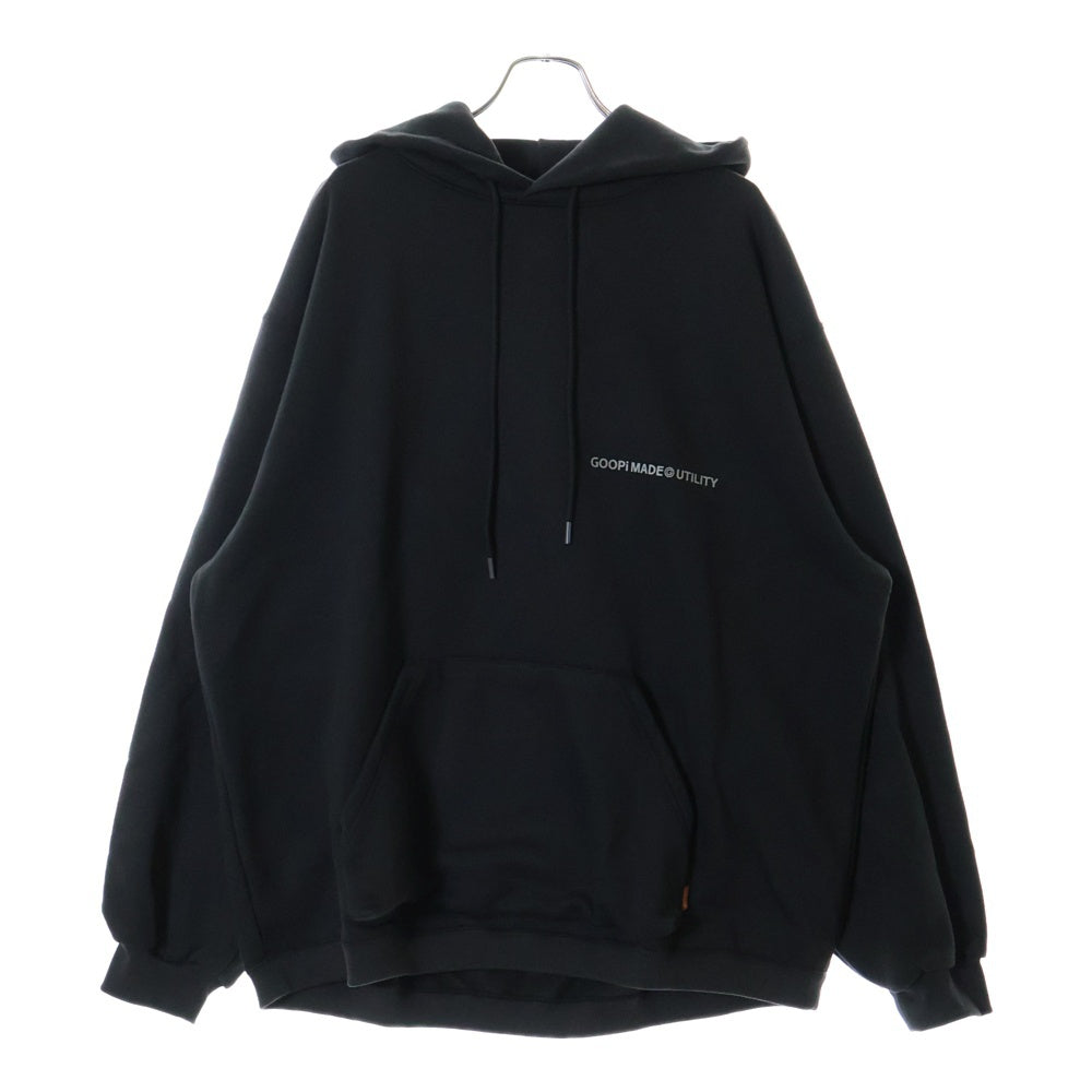 GOOPiMADE(グーピーメイド) 23AW SHADOW PAINT HOODIE バックフォトプリント プルオーバー スウェットパーカー フーディ ブラック G7-H1