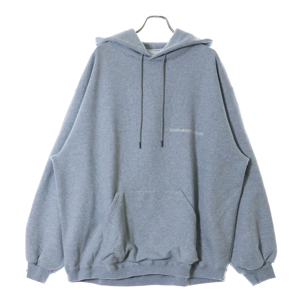GOOPiMADE(グーピーメイド) 23AW SHADOW PAINT HOODIE バックフォトプリント プルオーバー スウェットパーカー フーディ グレー G7-H1
