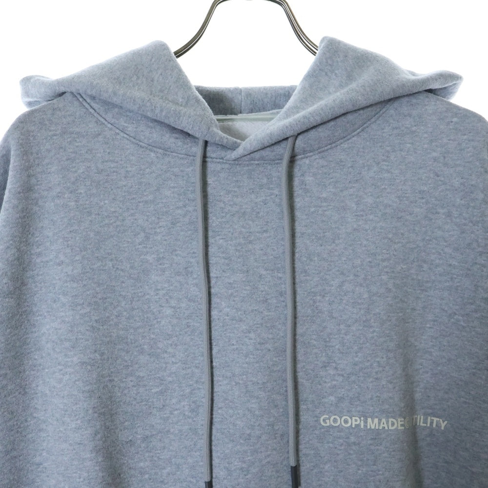 GOOPiMADE(グーピーメイド) 23AW SHADOW PAINT HOODIE バックフォトプリント プルオーバー スウェットパーカー フーディ グレー G7-H1