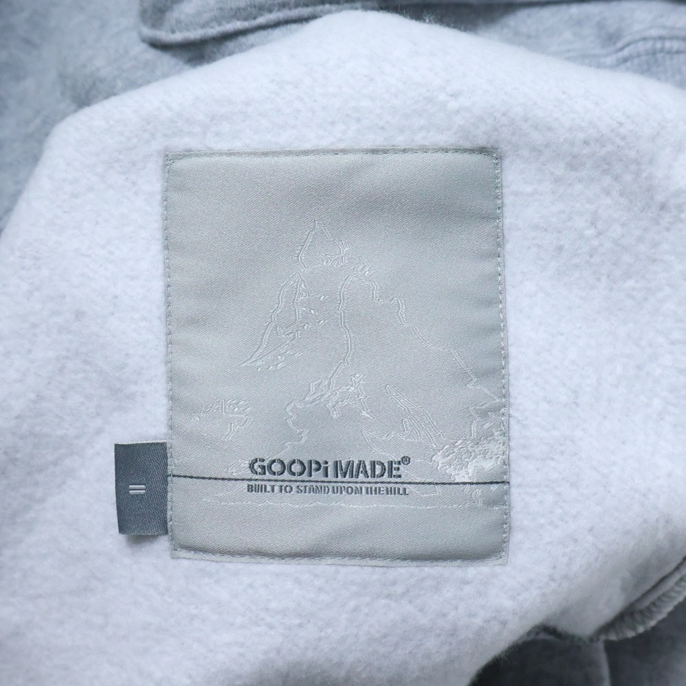 GOOPiMADE(グーピーメイド) 23AW SHADOW PAINT HOODIE バックフォトプリント プルオーバー スウェットパーカー フーディ グレー G7-H1