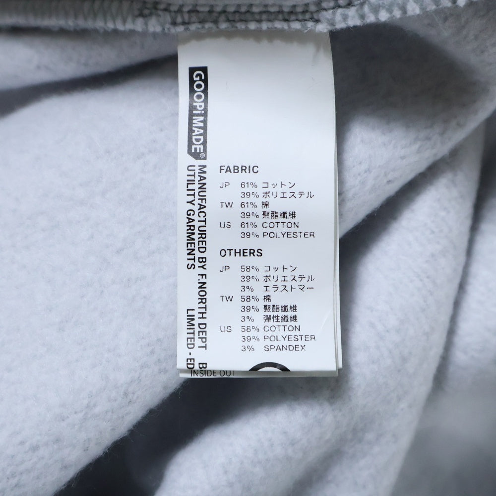 GOOPiMADE(グーピーメイド) 23AW SHADOW PAINT HOODIE バックフォトプリント プルオーバー スウェットパーカー フーディ グレー G7-H1