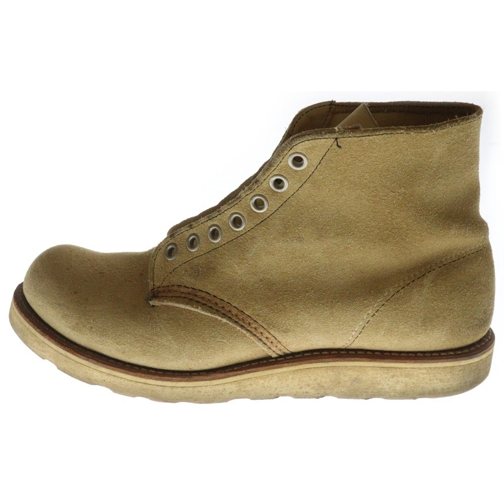 RED WING(レッド ウイング) 90S 6inch IRISH SETTER WORK BOOTS クラシック ラウンドトゥ アイリッシュセッター スウェードレザー ワークブーツ 半円犬タグ ベージュ 8161