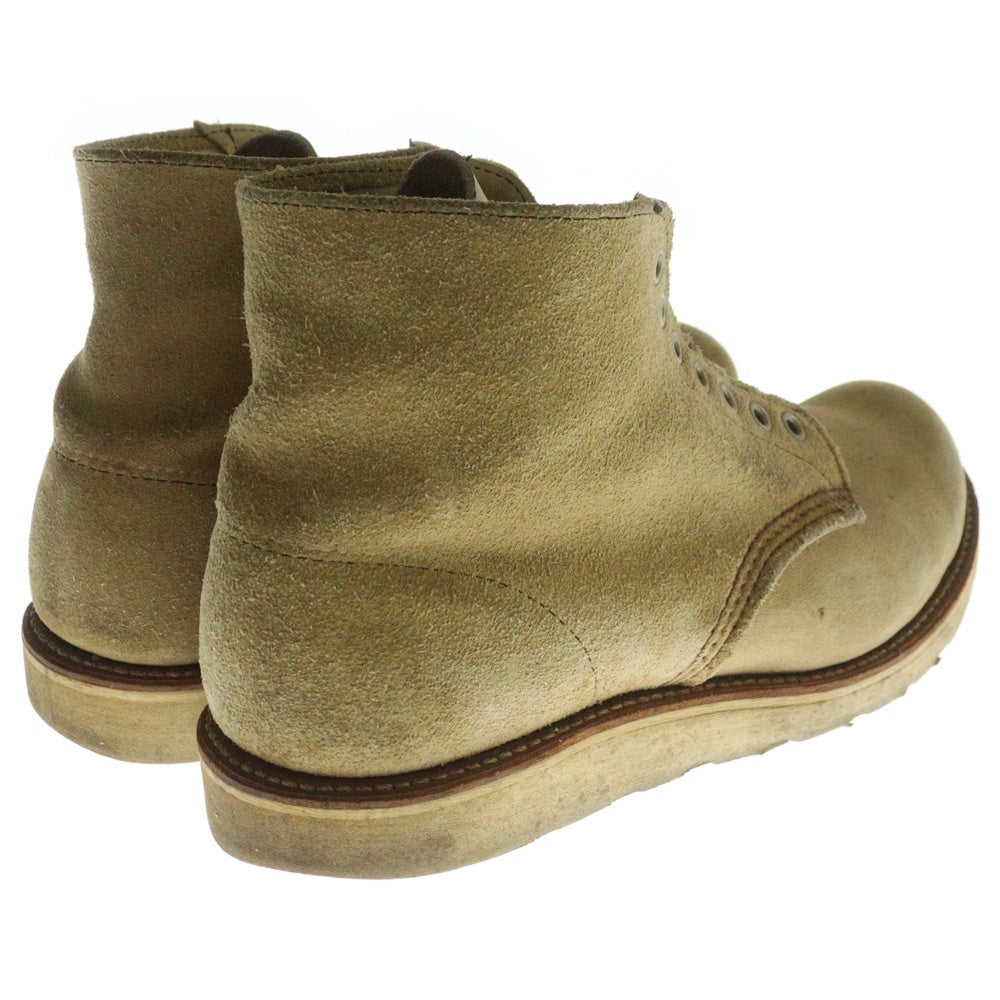 RED WING(レッド ウイング) 90S 6inch IRISH SETTER WORK BOOTS クラシック ラウンドトゥ アイリッシュセッター スウェードレザー ワークブーツ 半円犬タグ ベージュ 8161