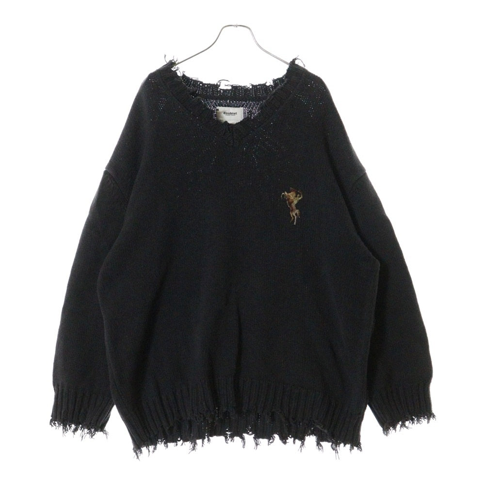 doublet(ダブレット) 23SS OVERSIZED KINT PULLOVER オーバーサイズ ニット プルオーバー セーター グレー 23SS38KN109