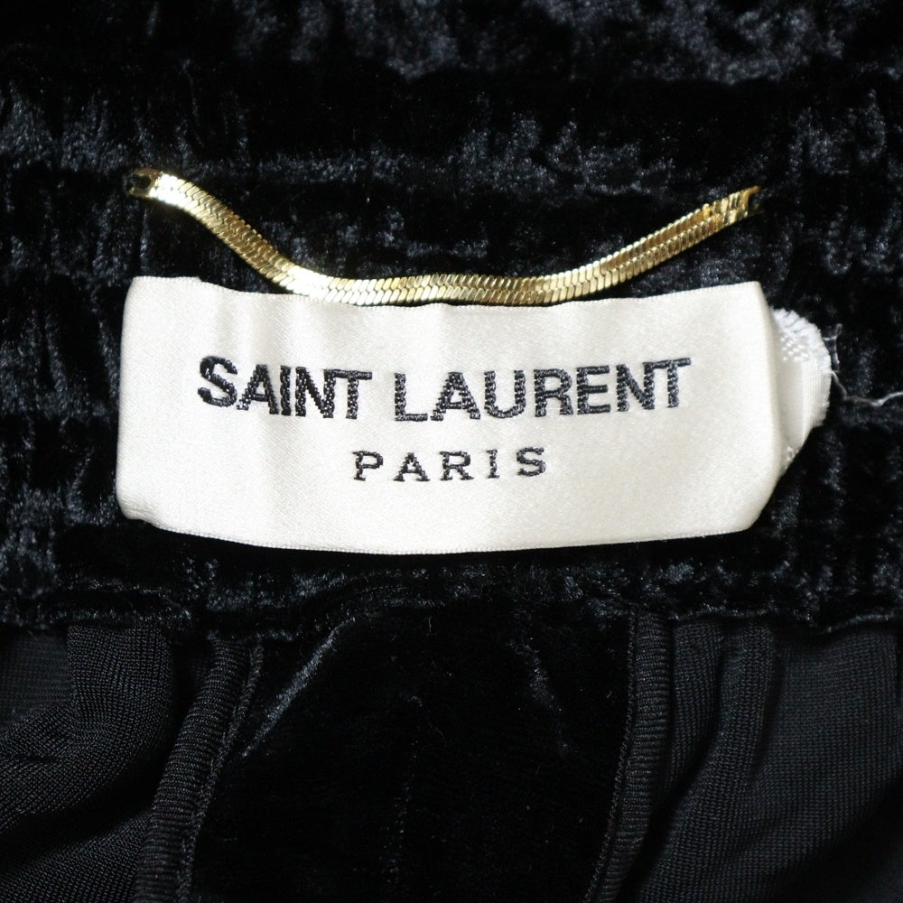 SAINT LAURENT PARIS(サンローランパリ) 22AW ワイド ベロア ロングパンツ ブラック 718974 Y5F61