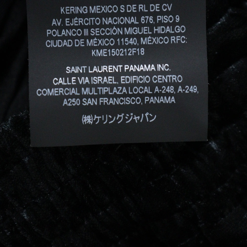 SAINT LAURENT PARIS(サンローランパリ) 22AW ワイド ベロア ロングパンツ ブラック 718974 Y5F61