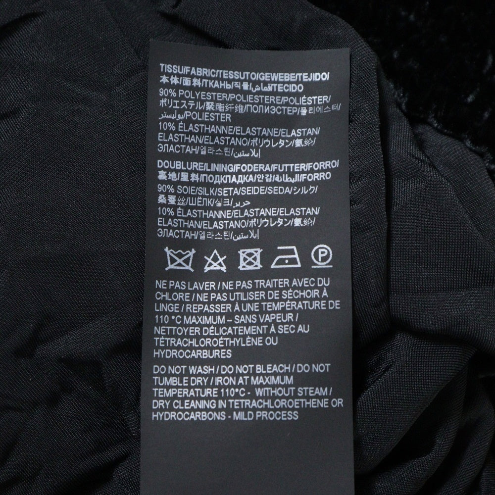 SAINT LAURENT PARIS(サンローランパリ) 22AW ワイド ベロア ロングパンツ ブラック 718974 Y5F61