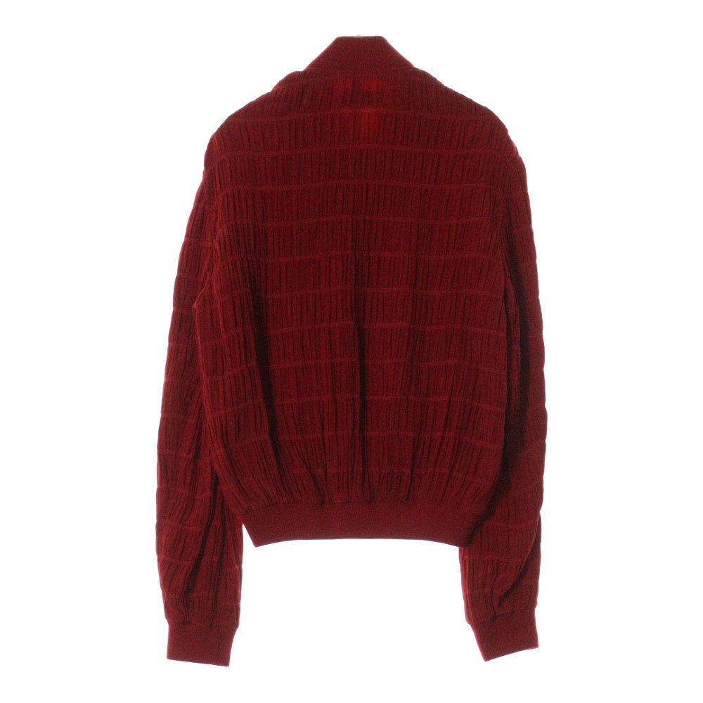 SAINT LAURENT PARIS(サンローランパリ) 22AW レイヤースモックシルク ジップアップジャケット レッド 682844 Y2E23