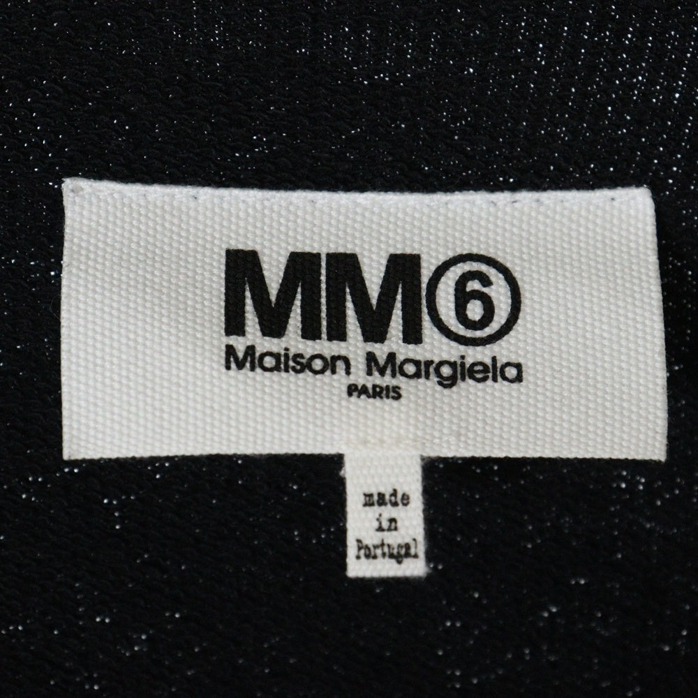 MM6 Maison Margiela(エムエムシックスメゾンマルジェラ) 19SS ラウンドネック トライアングルリブ サイドポケット ビックシルエットトレーナー ワンピース ブラック S52CT0396