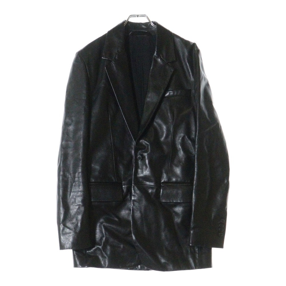 Acne Studios(アクネ ストゥディオズ) 21SS SUIT JACKETS ラムレザー シングル ブレザー スーツ テーラードジャケット ブラック FN-MN-LEAT000131