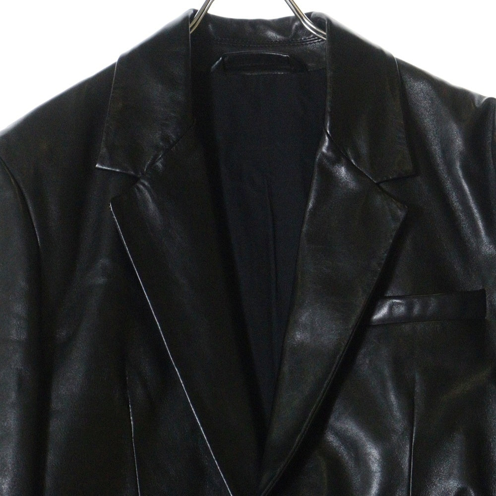 Acne Studios(アクネ ストゥディオズ) 21SS SUIT JACKETS ラムレザー シングル ブレザー スーツ テーラードジャケット ブラック FN-MN-LEAT000131