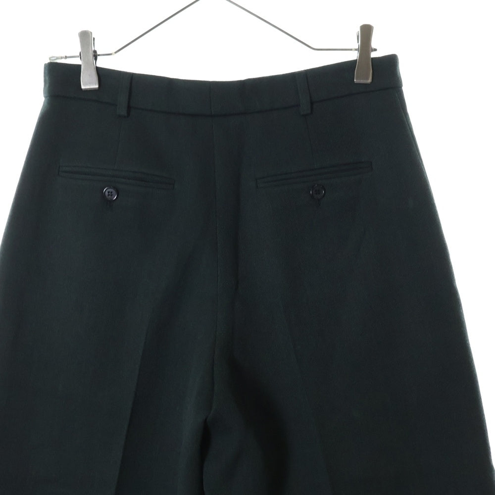 SAINT LAURENT PARIS(サンローランパリ) 21SS クロップド スラックス トラウザーズ パンツ グリーン センタープレス 667906 Y3D35