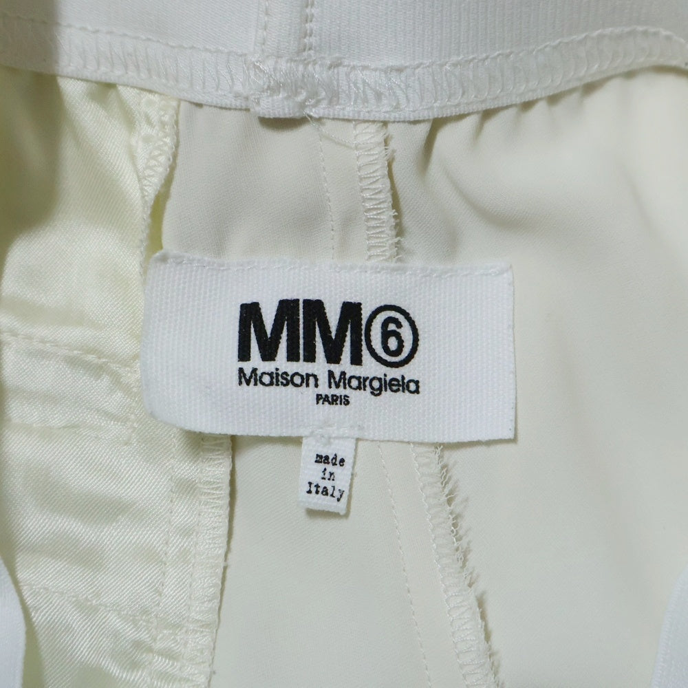 MM6 Maison Margiela(エムエムシックスメゾンマルジェラ) 17SS ウエストゴム切替 センタープレス ワイドパンツ ホワイト S32KA0468