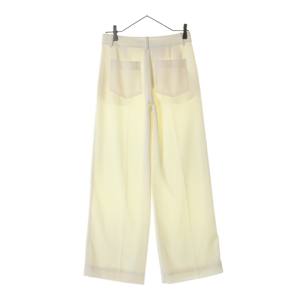 T by ALEXANDER WANG(ティーバイアレキサンダーワン) センタープレス ワイドスラックス ポリエステル ホワイト