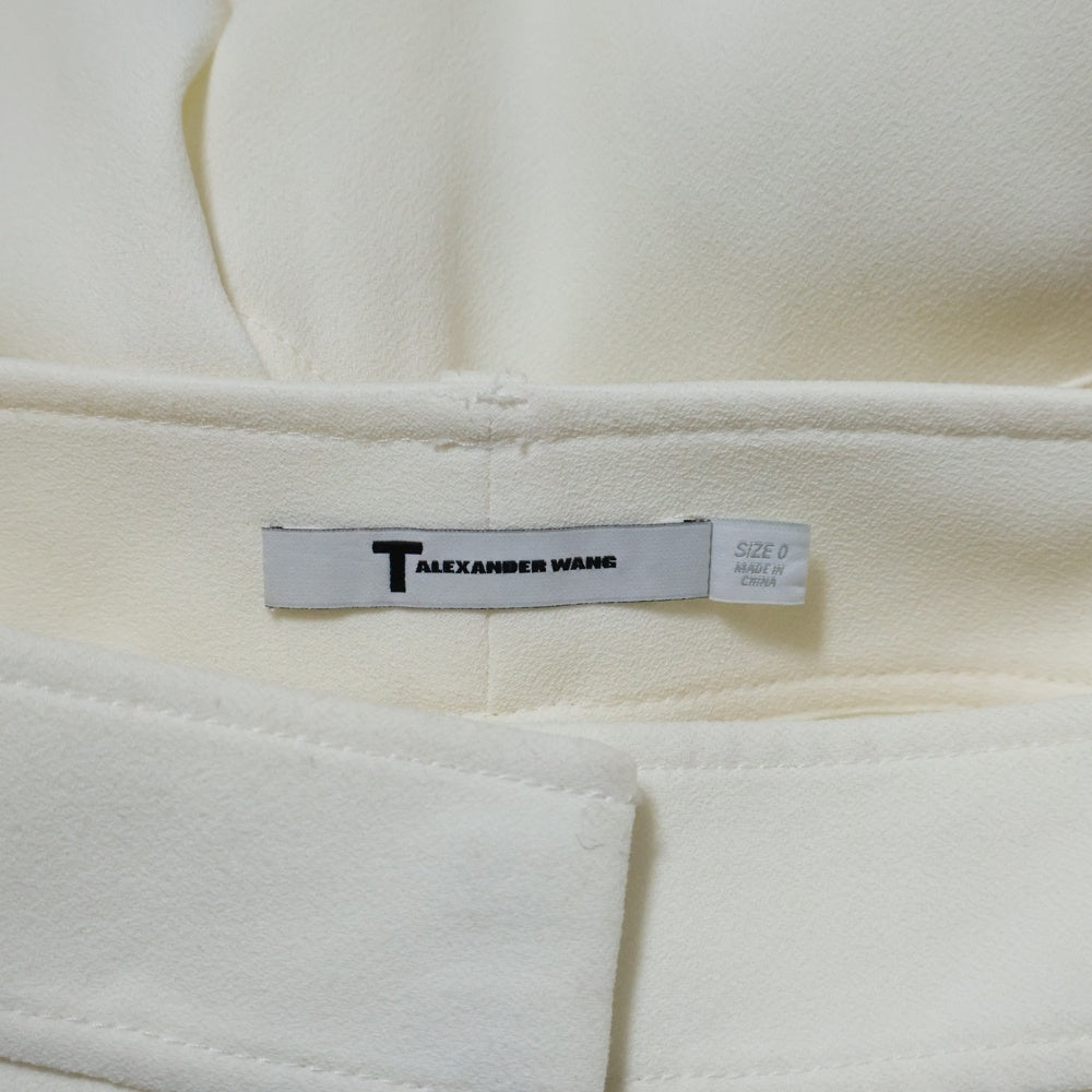 T by ALEXANDER WANG(ティーバイアレキサンダーワン) センタープレス ワイドスラックス ポリエステル ホワイト