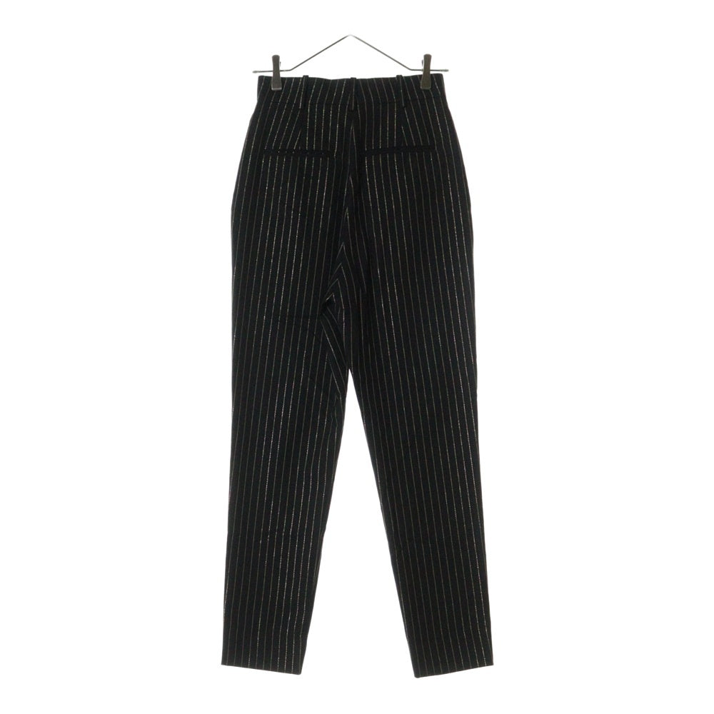 SAINT LAURENT PARIS(サンローランパリ) 19SS ストライプ スラックス ウール ロング パンツ ブラック BURA582705 Y142V レディース