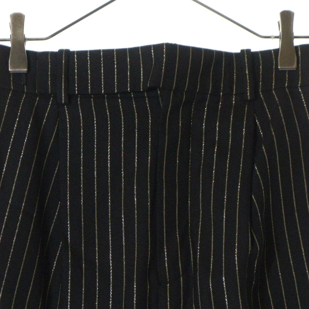 SAINT LAURENT PARIS(サンローランパリ) 19SS ストライプ スラックス ウール ロング パンツ ブラック BURA582705 Y142V レディース