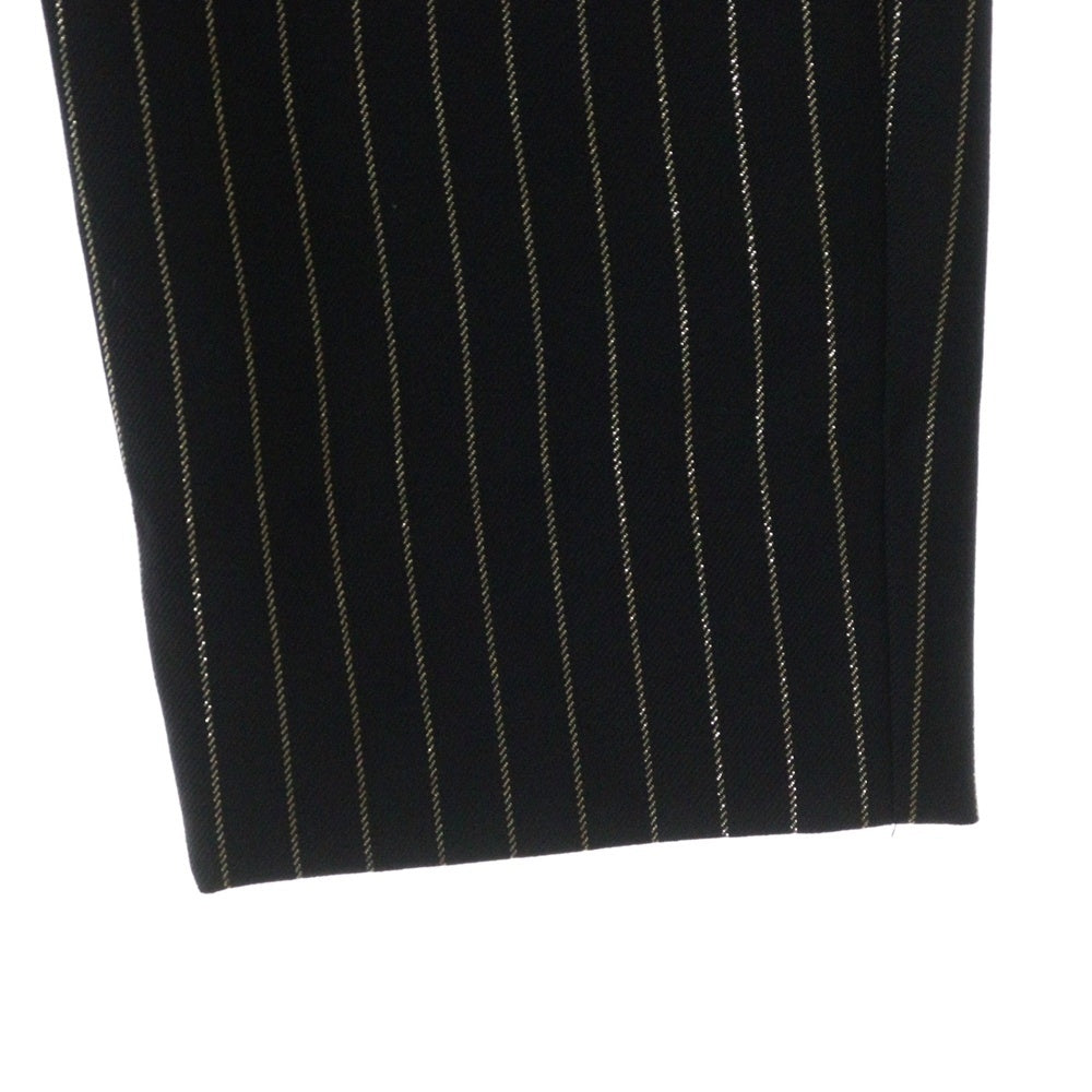 SAINT LAURENT PARIS(サンローランパリ) 19SS ストライプ スラックス ウール ロング パンツ ブラック BURA582705 Y142V レディース