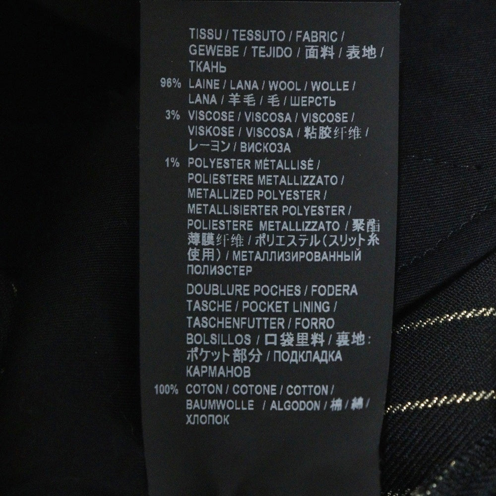 SAINT LAURENT PARIS(サンローランパリ) 19SS ストライプ スラックス ウール ロング パンツ ブラック BURA582705 Y142V レディース