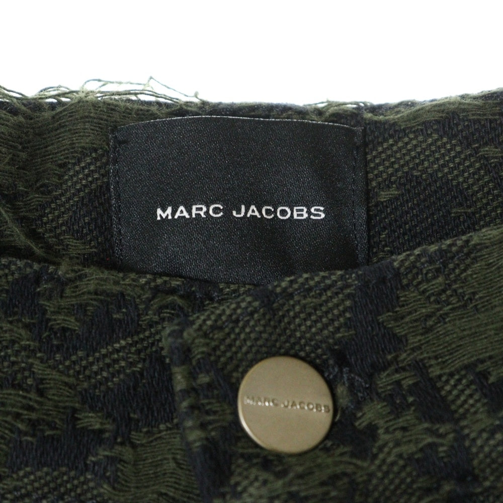 MARC JACOBS(マークジェイコブス) ロゴジャガード ダメージ加工 ワイドカーゴパンツ ブラック/カーキ