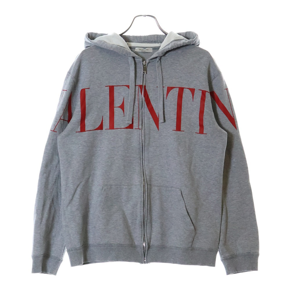 VALENTINO(ヴァレンティノ) Logo Zip Parka フロントロゴ ジップアップ スウェットパーカー グレー SV3MF05L5FQ