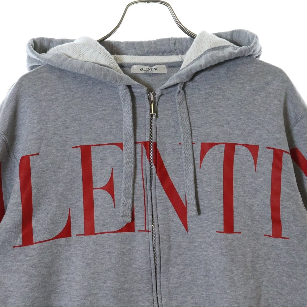 VALENTINO(ヴァレンティノ) Logo Zip Parka フロントロゴ ジップアップ スウェットパーカー グレー SV3MF05L5FQ