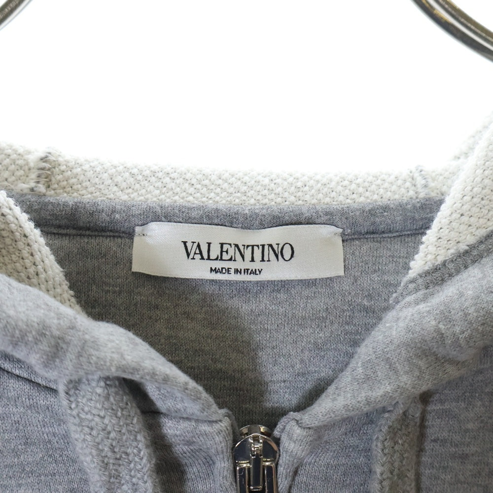 VALENTINO(ヴァレンティノ) Logo Zip Parka フロントロゴ ジップアップ スウェットパーカー グレー SV3MF05L5FQ