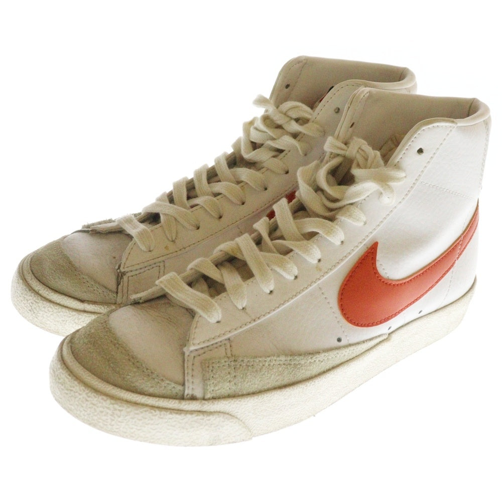 NIKE(ナイキ) BLAZER MID 77 WHITE BRIGHT CRIMSON ブレーザー ブライト クリムゾン ミッドカットスニーカー ホワイト US9/27cm BQ6806-110