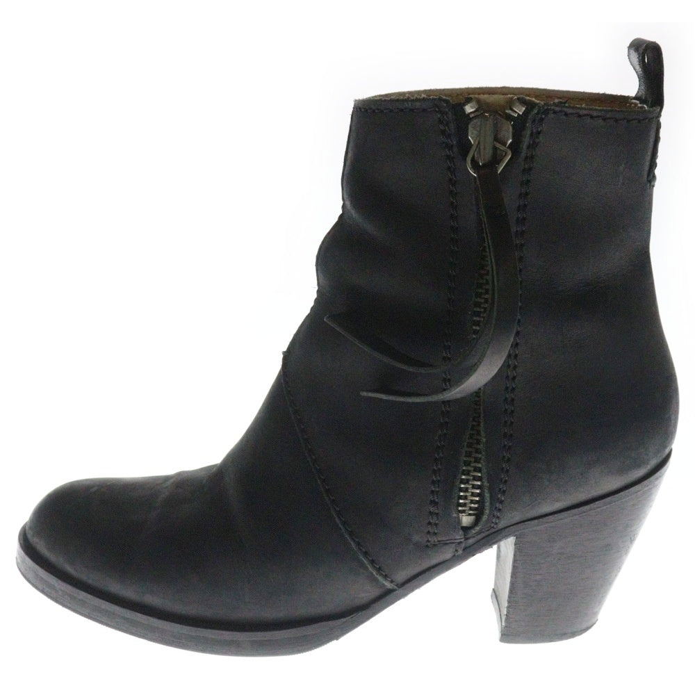 Acne Studios(アクネ ストゥディオズ) PISTOL SHORT BOOTS サイドジップ ピストル ショート レザーブーツ ブラック