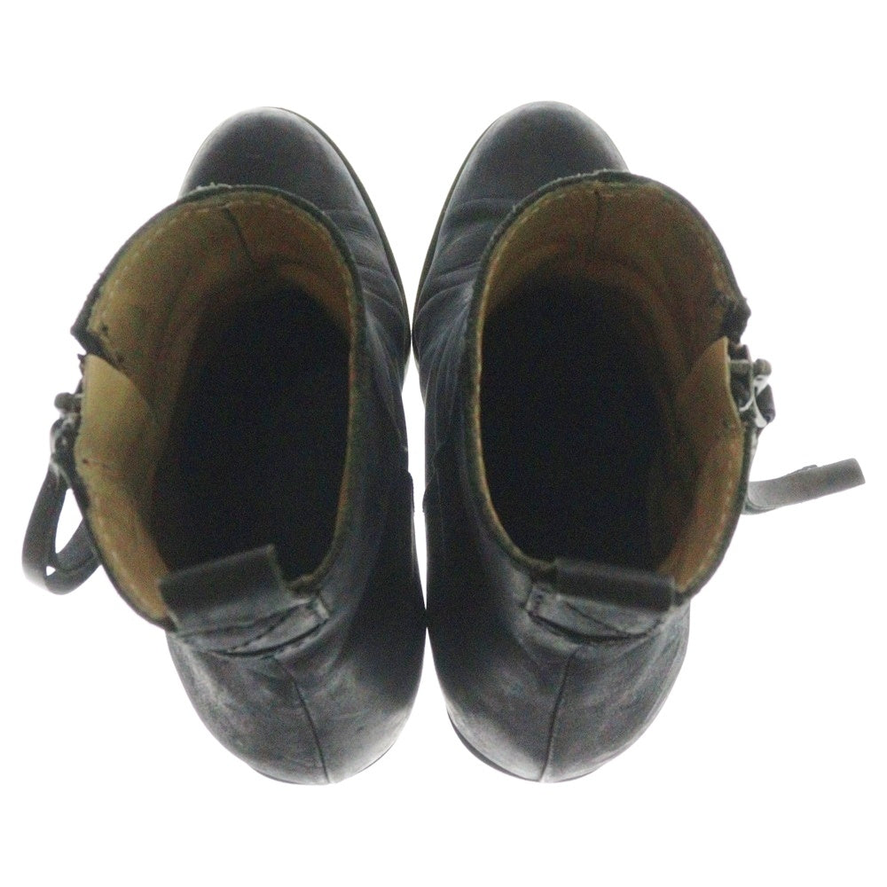 Acne Studios(アクネ ストゥディオズ) PISTOL SHORT BOOTS サイドジップ ピストル ショート レザーブーツ ブラック