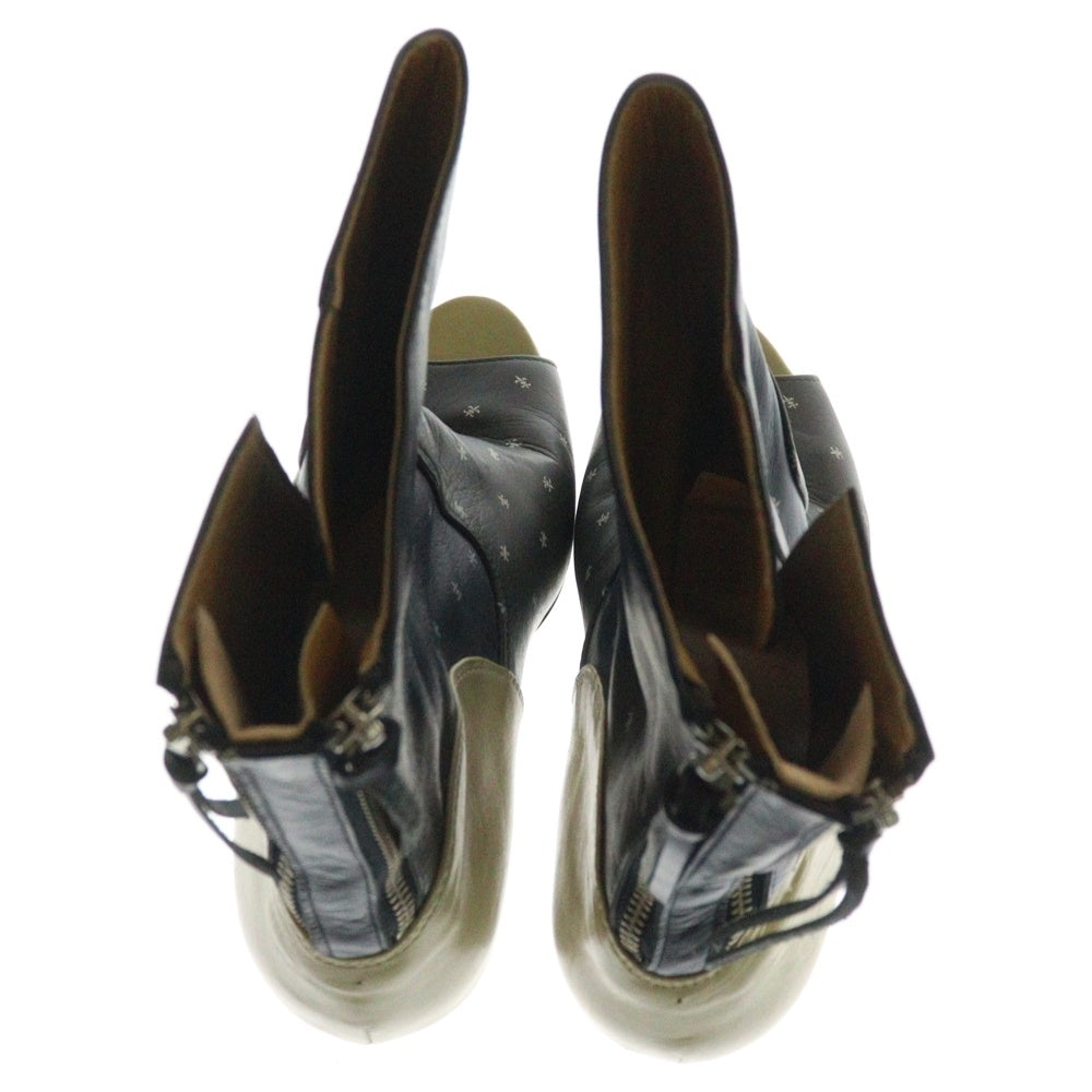 UNDERCOVER(アンダーカバー) 12AW PSYCHO COLOR期 オープントゥ 総柄 レザー ヒールブーツ マルチ レディース 16F03-3