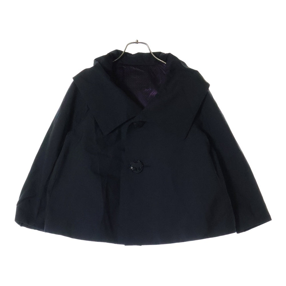 UNDERCOVER(アンダーカバー) 07SS PURPLE期 裏地メッシュ切り替え ラインストーンボタン ビッグカラージャケット ブラック/パープル レディース 7S5-B1