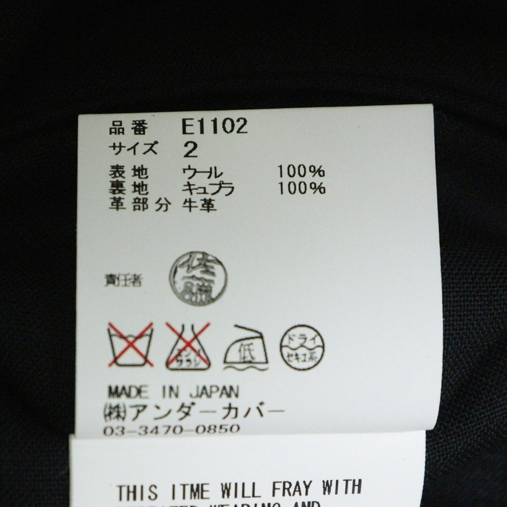 UNDERCOVER(アンダーカバー) 10SS LESS BUT BETTER期 テープデザイン ノッチドラペル 2B カットオフ シングル テーラードジャケット ブラック E1102