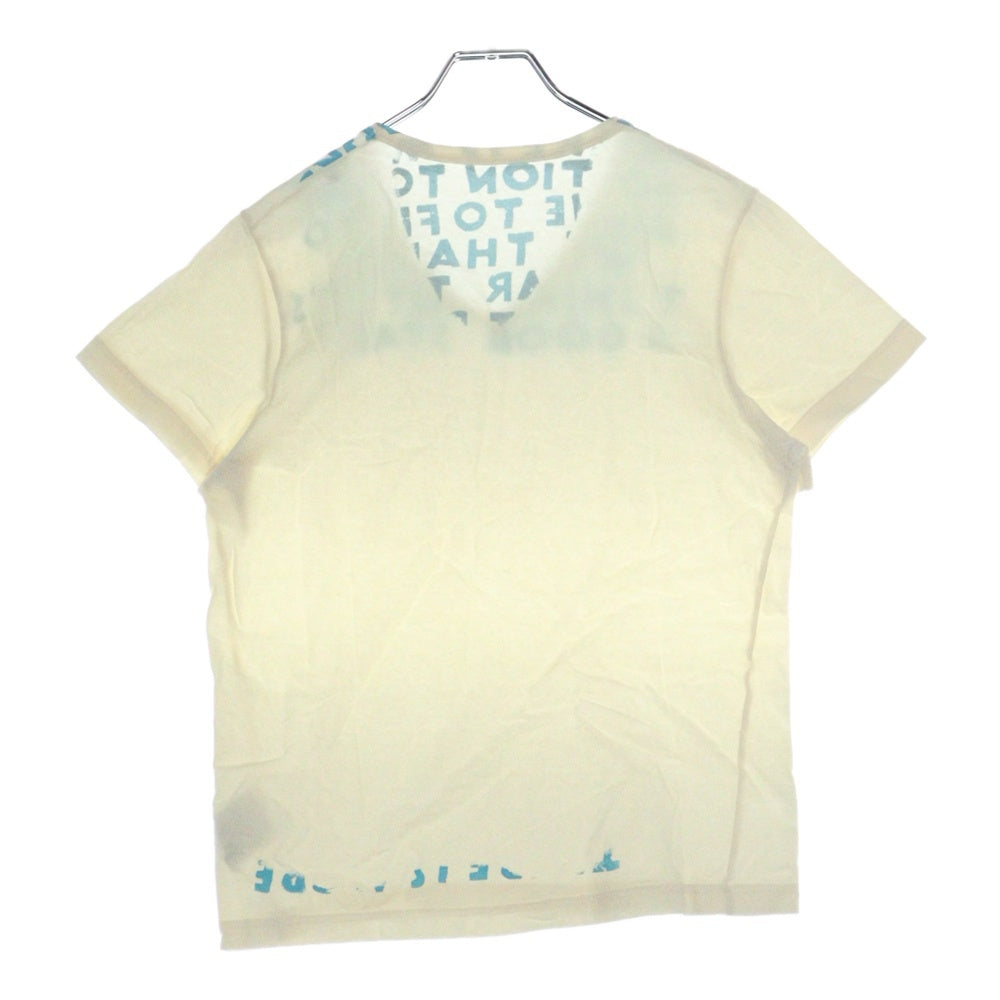 Martin Margiela(マルタンマルジェラ) 06SS ここのえ期 AIDS T-Shirts エイズ 両面プリント Vネック 半袖Tシャツ カットソー アイボリー/ライトブルー 20299