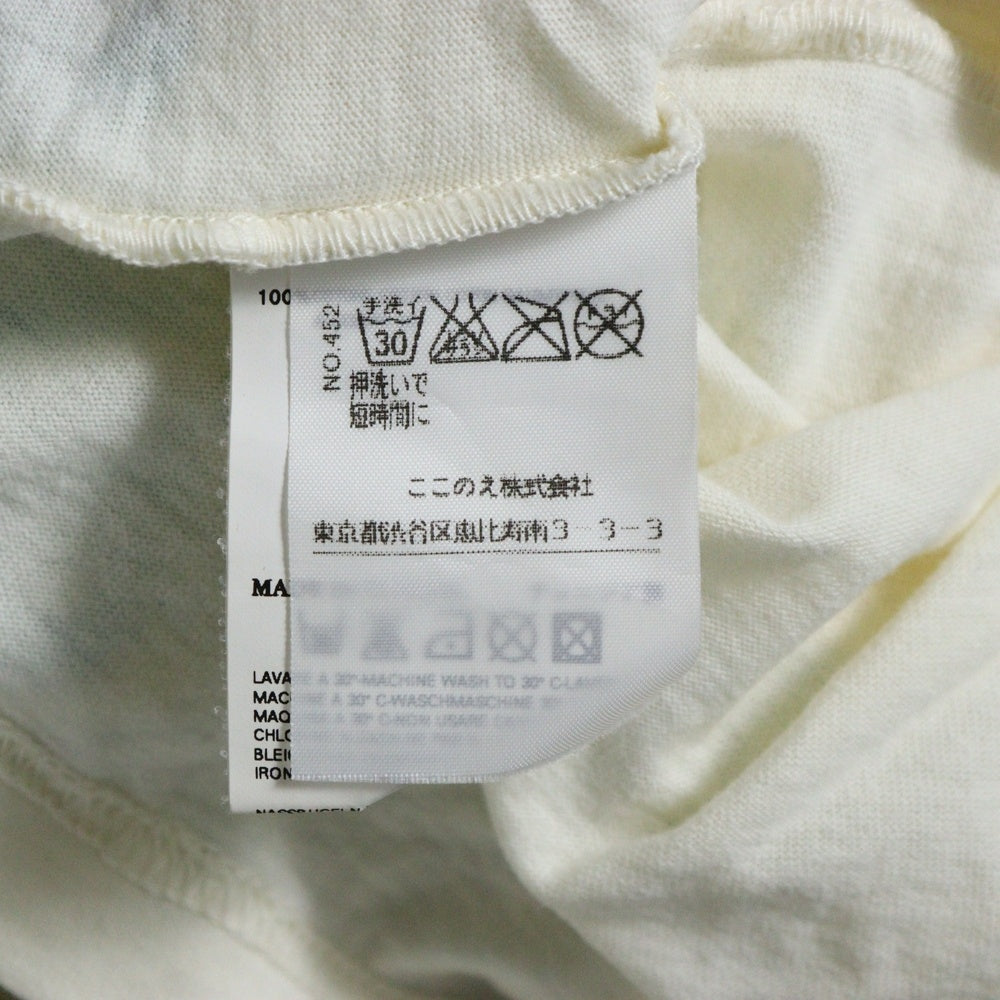 Martin Margiela(マルタンマルジェラ) 06SS ここのえ期 AIDS T-Shirts エイズ 両面プリント Vネック 半袖Tシャツ カットソー アイボリー/ライトブルー 20299